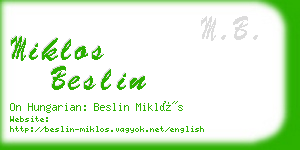 miklos beslin business card